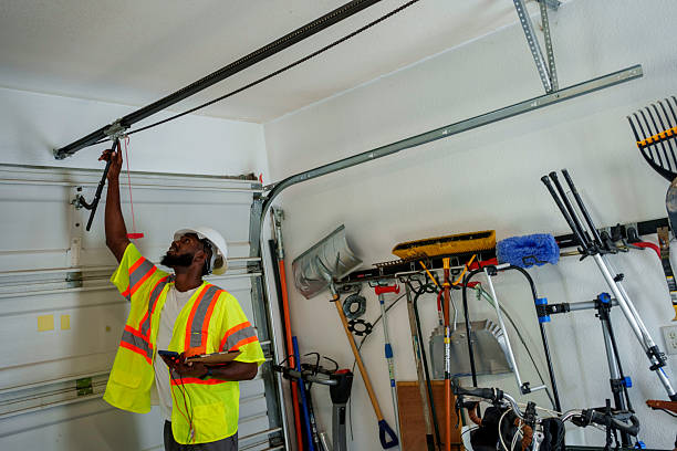 Professional Garage Door Installation technician working in Kean University, NJ